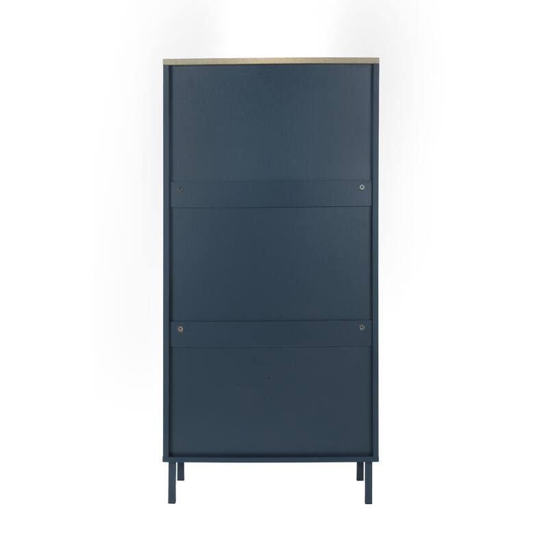 3 Metal Door Shoe Rack, Freestanding Modern Shoe Storage Cabinet, Metal rattan, for Entryway