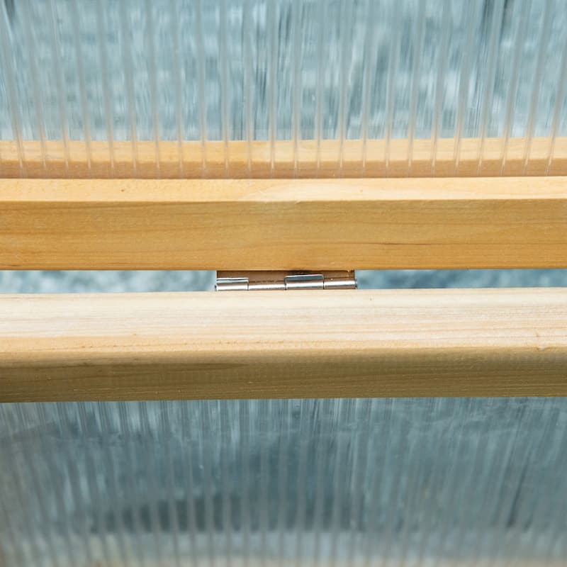 Wooden Cold Frame Greenhouse Garden Portable Raised Planter For Indoor, Outdoor, Flowers, Vegetables, Plants, LiGht Brown