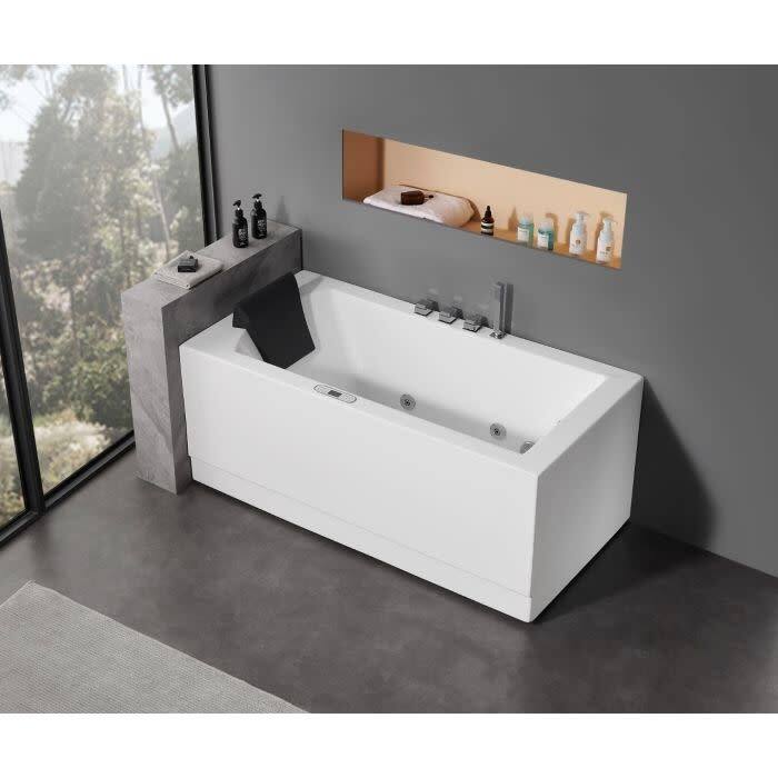 Eago 59" Three Wall Alcove Acrylic Whirlpool Tub with Right Drain,