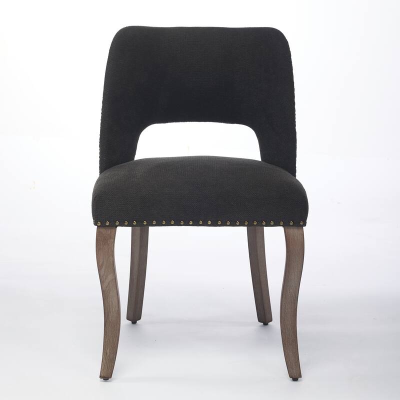 Set of 2 Modern Farmhouse Wooden Dining Chairs