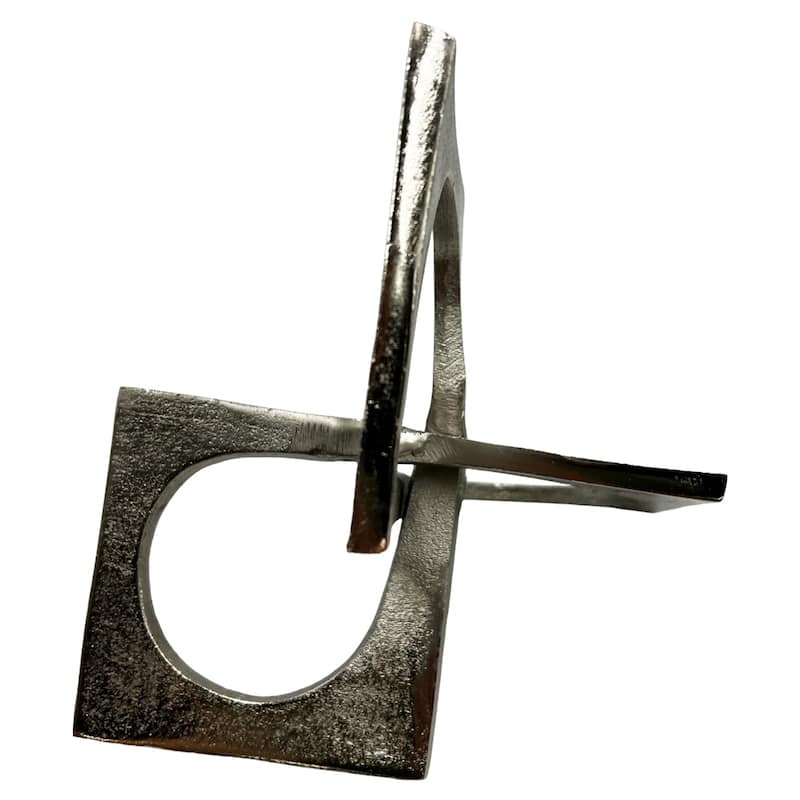 Decorative Handmade Aluminum 8.5 inch Square Sculpture - 6 x 7 x 8.5 in