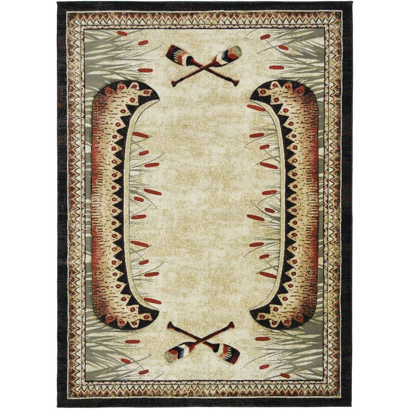 Granite Falls Moccasin Bend Multi Canoe Lodge Area Rug - 2'3"x3'3"
