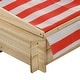 preview thumbnail 9 of 7, Outsunny Kids Sandbox with Cover and Adjustable Canopy, Square Wooden Sandbox Backyard Toy for Ages 3-8, Natural - N/A