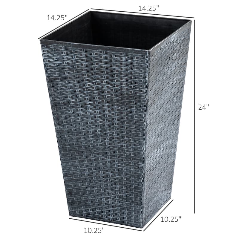 Tall Planters with Drainage Hole, Outdoor Flower Pots, Indoor Planters Set of 3