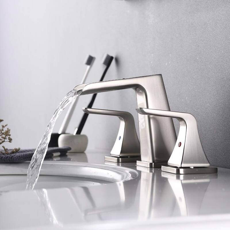 BATHLET 2 Handle Waterfall Bathroom Sink Faucet with Pop Up