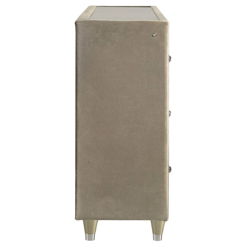 Lorient 8-drawer LED Bedroom Flame Box Dresser Ivory Camel
