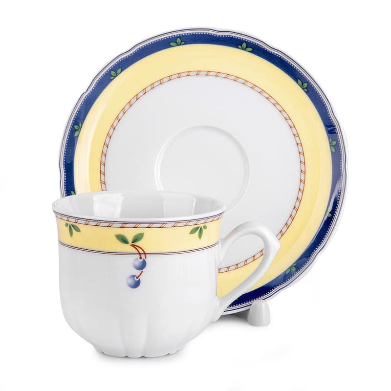 Blueberry Porcelain Tea Coffee Cup and Saucer Set