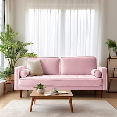Edona 70" Velvet Square Arm Sofa
