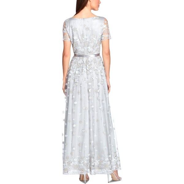 tahari silver dress