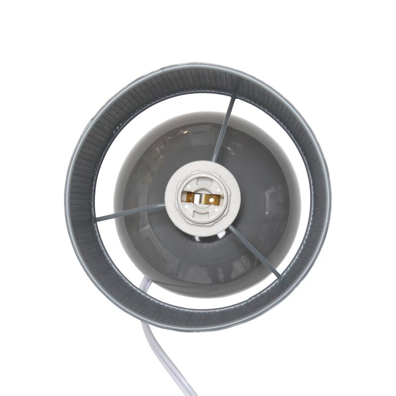 Mini Bedside Ceramic Table Lamp with Mesh Shade - 10" - Gray