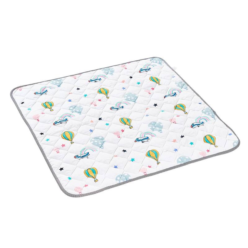 Multi-Color Foldable Soft Baby Play Mat with Anti-Slip Backing and Machine Washable - 50” L x 50” W