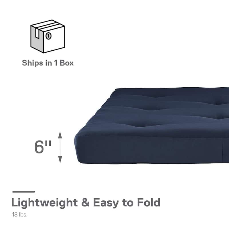 Avenue Greene Carlisle 6 Inch Full Size Poly Filled Futon Mattress