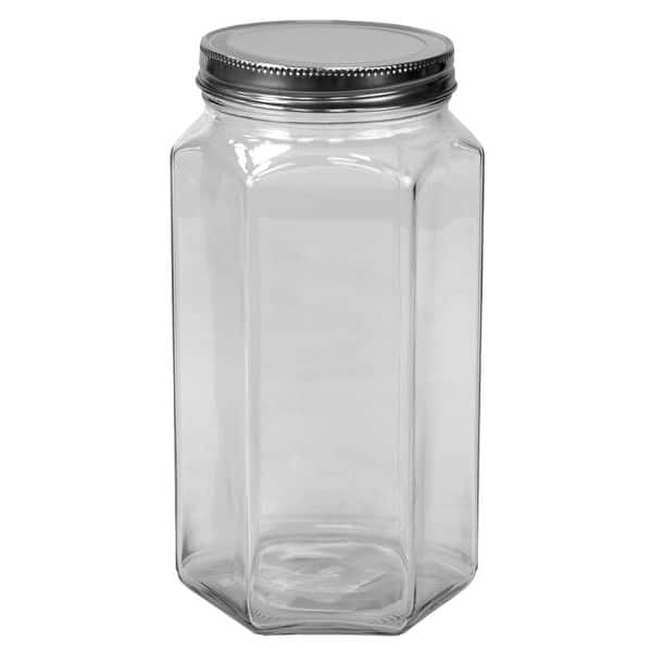 51 oz. Large Hexagon Glass Canister, Clear - 51 oz - Bed Bath & Beyond -  31247450
