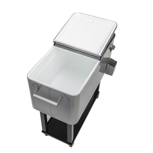 80QT Outdoor Iron Spray Cooler with Shelf. Opens flyout.
