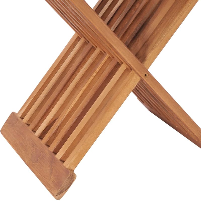 vidaXL Folding Stool 15.7"x12.6"x17.7" Solid Teak Wood - 15.7" x 12.6" x 17.7"