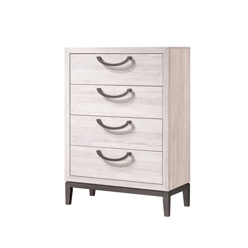 Demora 5 Piece Beige Modern Contemporary Solid Wood And Veneers Upholstered Panel Bedroom Set