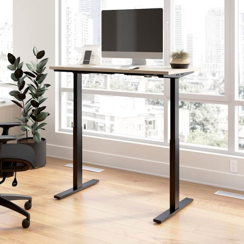Bush Business Furniture Move 60 Series 48x24 Adjustable Standing Desk - Natural Elm/Black Powder Coat