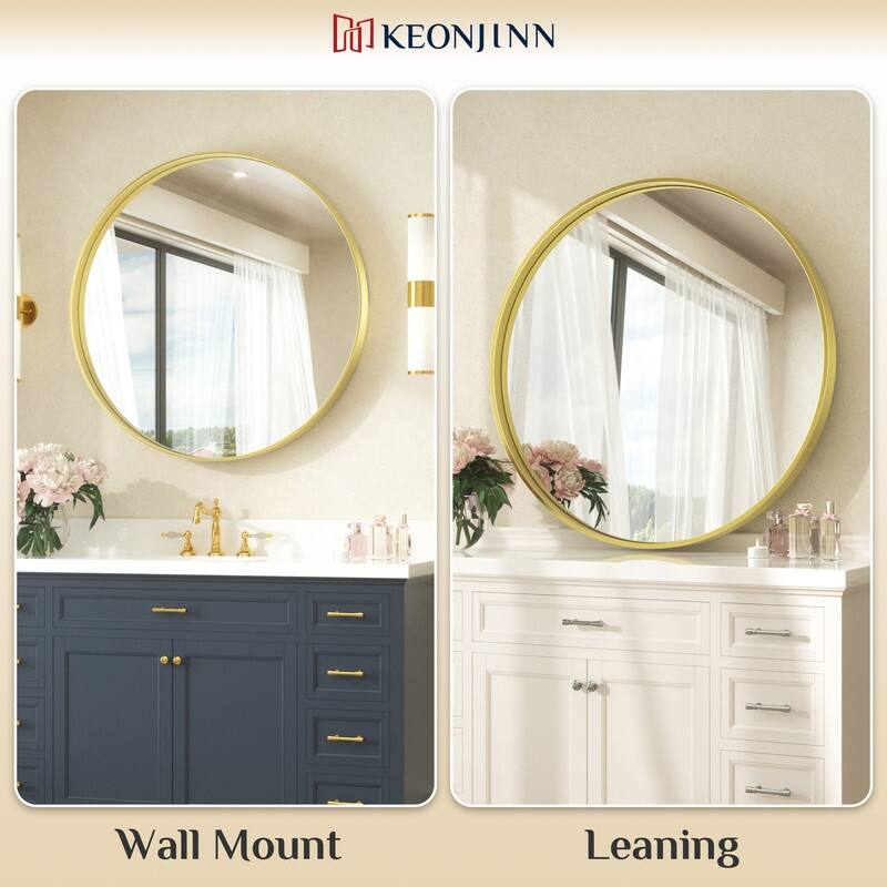 Keonjinn Round Framed Bathroom Wall Mirrors