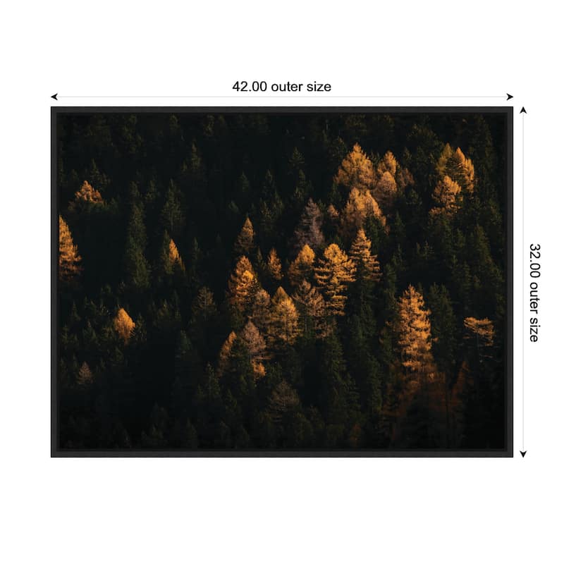 Kate and Laurel Sylvie Autumnal Mountain Pines During Sunset Framed Canvas by Michael Schauer