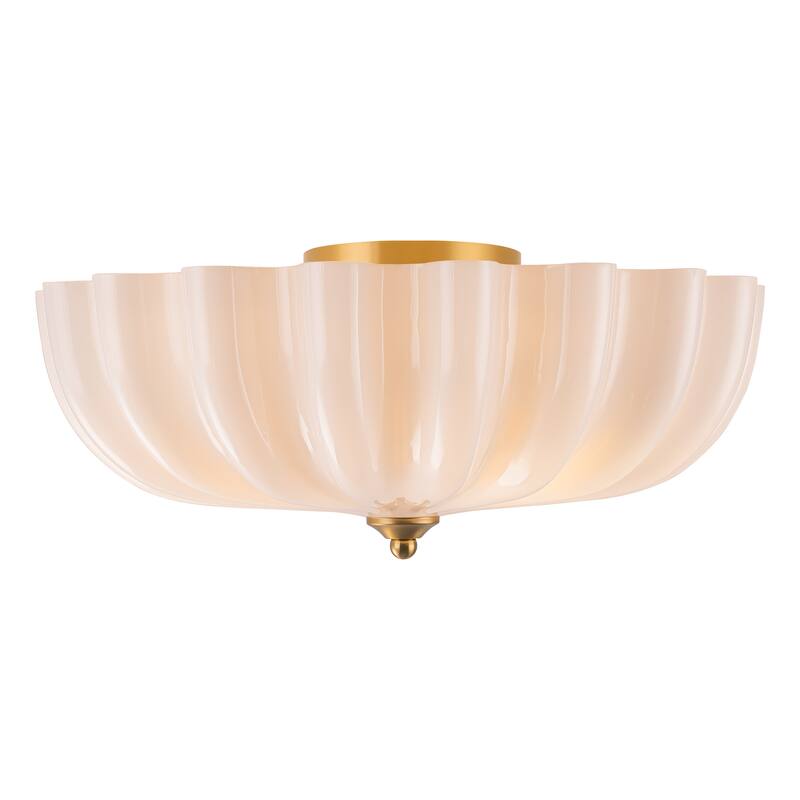 Starsky 3-Light 15.74in.W Opal Glass Flush Mount