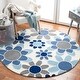 preview thumbnail 11 of 61, SAFAVIEH Handmade Kids Khadijah Floral Wool Rug 5' Round - Ivory/Blue