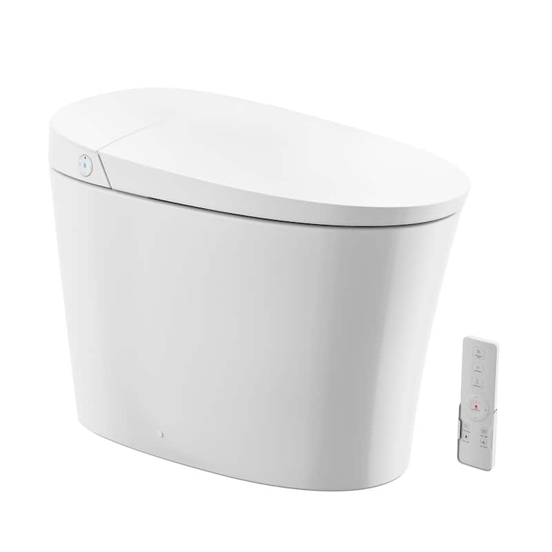 Viro V10 Smart Toilet 12" Rough-In ADA Height In Glossy White with Integrated Tank, Soft-Close, Foot Sensor