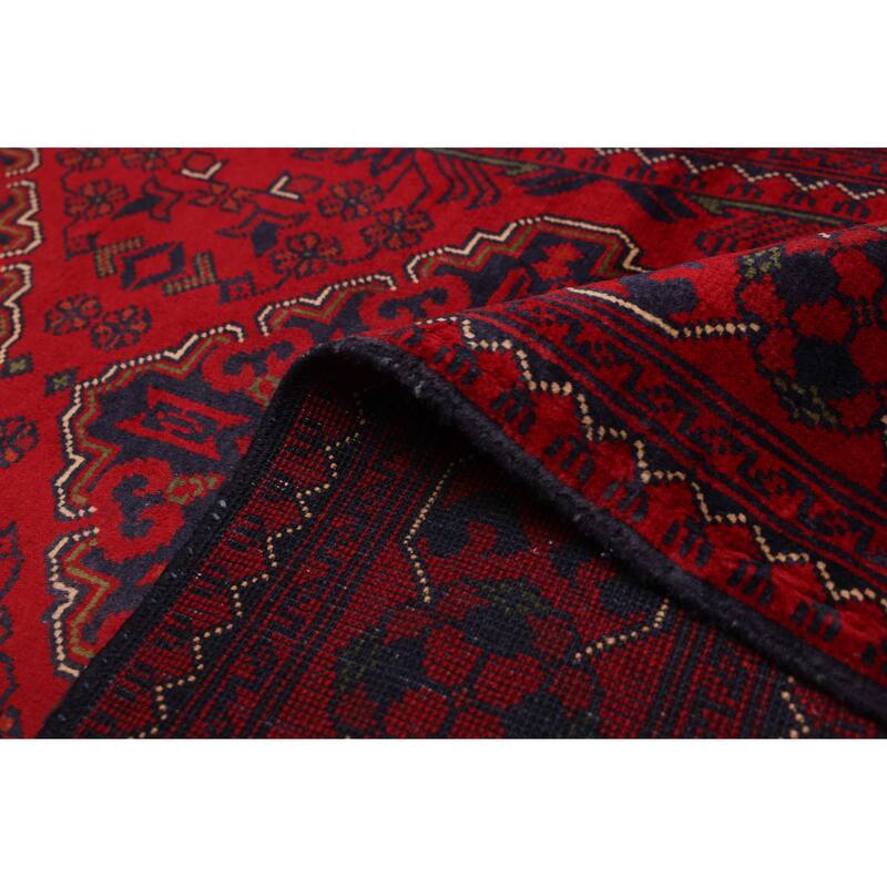 ECARPETGALLERY Hand-knotted Finest Khal Mohammadi Red Wool Rug - 3'1 x 7'0