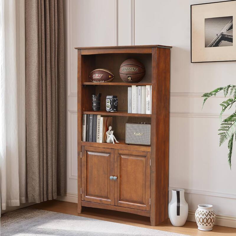 Solid Wood 60" Shaker Bookcase