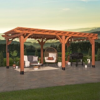 Backyard Discovery 20' x 12' Beaumont Cedar Pergola with Electrical Outlet
