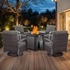 preview thumbnail 106 of 174, Pocassy Outdoor Patio Furniture Set 4 Patio Chair with Fire Table - Brown Rattan - Beige Cushion