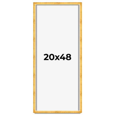 20x48 Shadow Box Frame Gold | 1.625 Inches Deep Real Wood Traditional