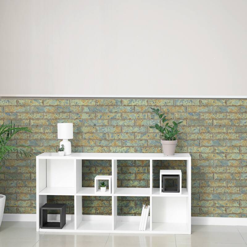 Merola Tile Gaudi React Brick Ocean 2-3/8" x 9-3/4" Porcelain Floor and Wall Tile - Case (34 Tiles)