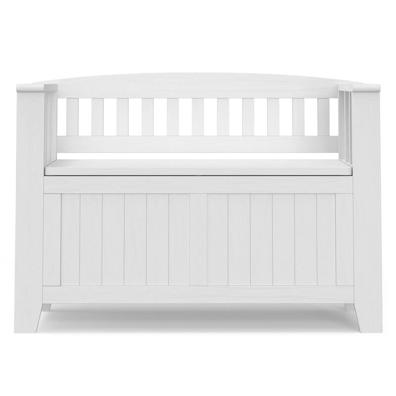 WYNDENHALL Normandy Solid Wood 36 inch Wide Small Storage Bench and 36 inch Wide Storage Cabinet