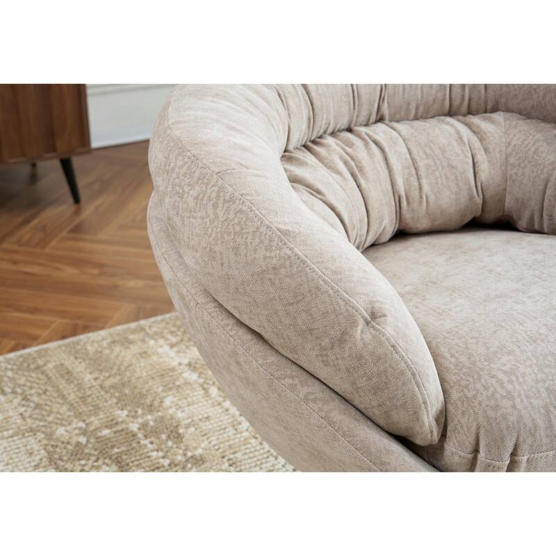 Ergonomic Chenille Office Chair Swivel Chair, Rotating Chair Club Chair Accent Chair with Removable Cushion
