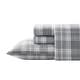 preview thumbnail 46 of 92, Laura Ashley Printed Cotton Flannel Sheet Set Mulholland Plaid Grey - Full