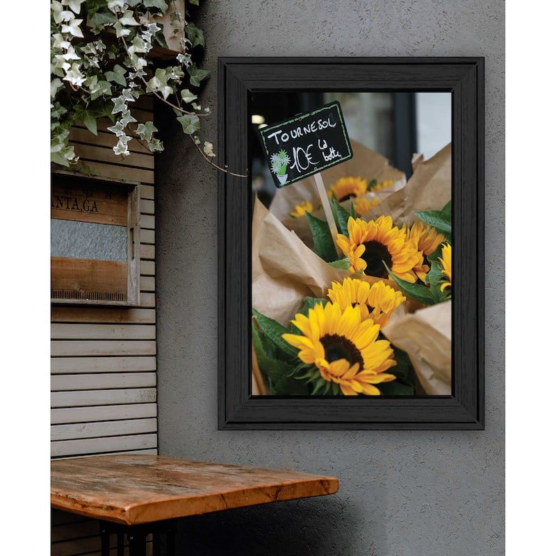 TrendyDecor4U Contemporary "Sunflower Bouquet" Framed Print Wall Art