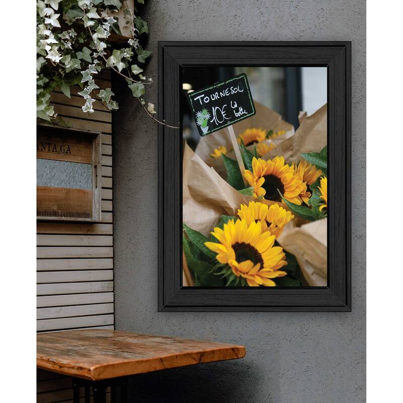 TrendyDecor4U Contemporary "Sunflower Bouquet" Framed Print Wall Art