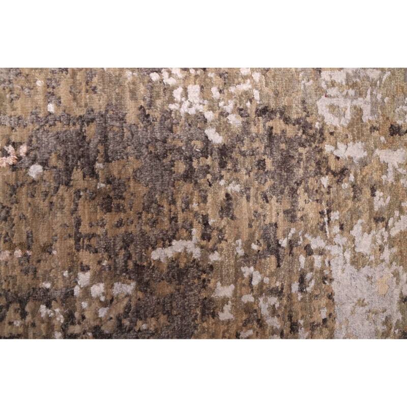 ECARPETGALLERY Hand-knotted Legacy Taupe Silk, Wool Rug - 2'5 x 10'3