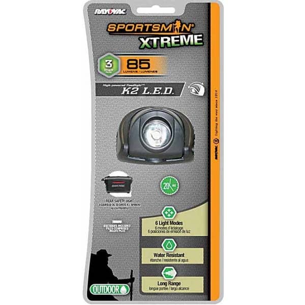 Rayovac SE3AAHDLTBX Sportsman Xtreme Headlight, 3W LED K2 Bulb Bed