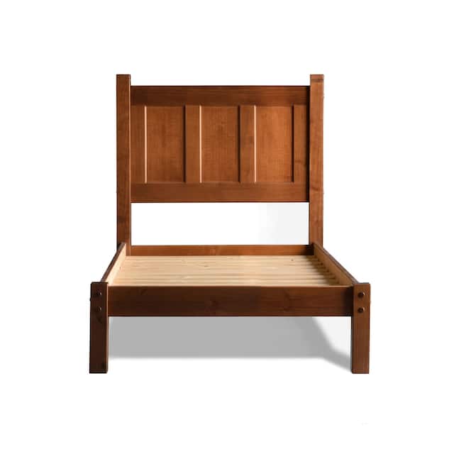 Grain Wood Furniture Shaker Solid Wood Panel Platform Bed - Walnut - Twin
