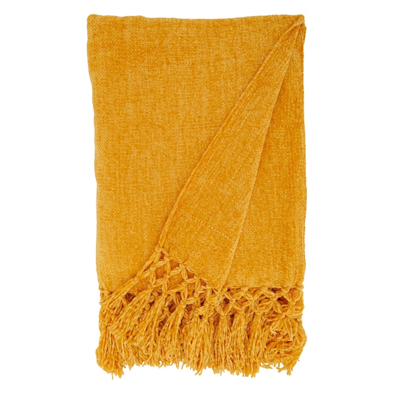 Knotted Design Chenille Throw
