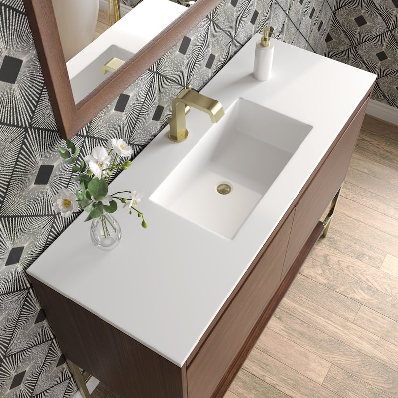 James Martin Vanities Mantova 47.3" Single Vanity Cabinet, Mid-Century Walnut