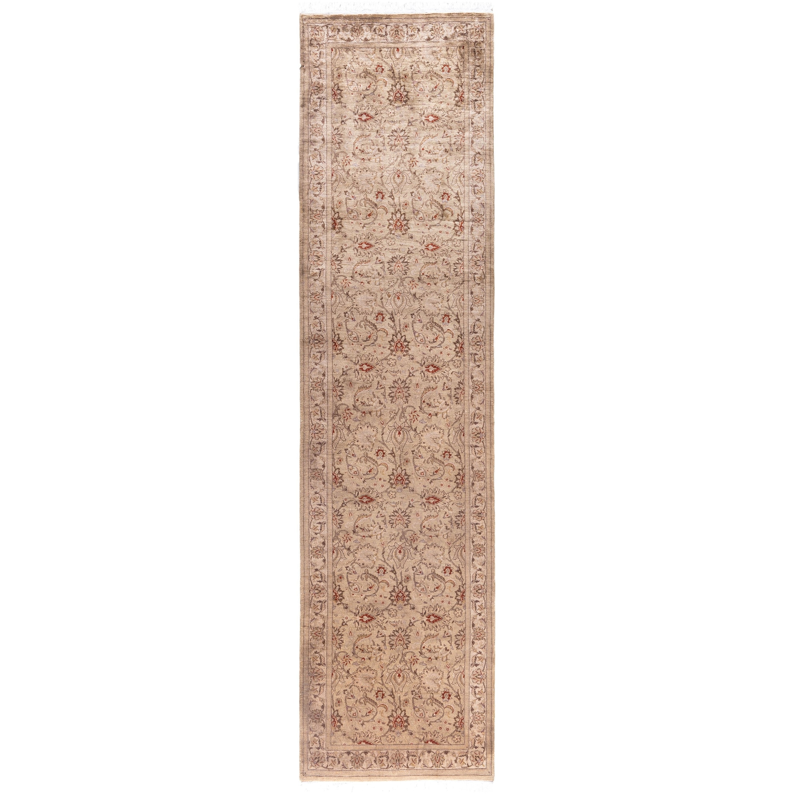 Overdyed One-of-a-Kind Hand-Knotted Runner Rug - Beige - 2' 6" x 10' 1"
