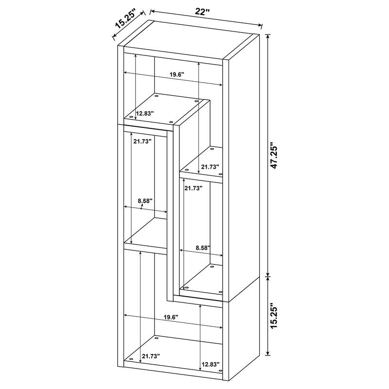 Velma Multipurpose TV Stand and Bookshelf Cappuccino - 47.25" x 15.25" x 22.00"