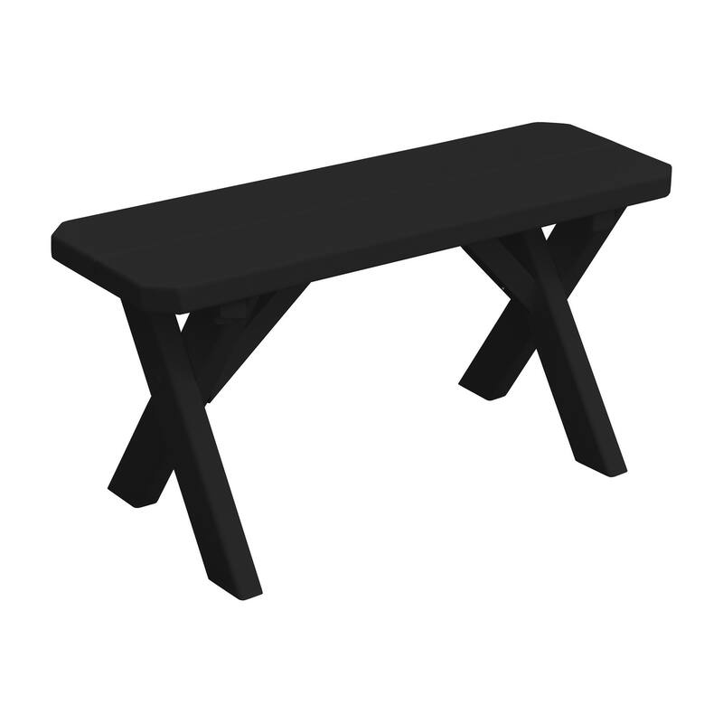 Pine 3' Crossleg Bench - Black