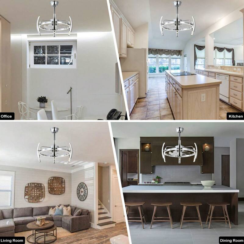 Cusp Barn 24-Inch Dimmable LED 6-DIY Shape Smart Ceiling Fan With Light, 6-Speed Reversible Ceiling Fan Light With Remote