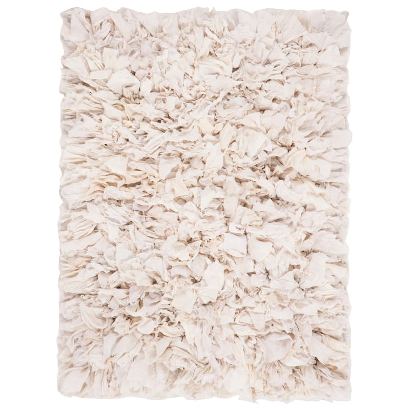 SAFAVIEH Handmade Rio Shag Chihoko 3.5-inch Extra Thick Decorative Rug - 2'3" x 6' Runner - Cream