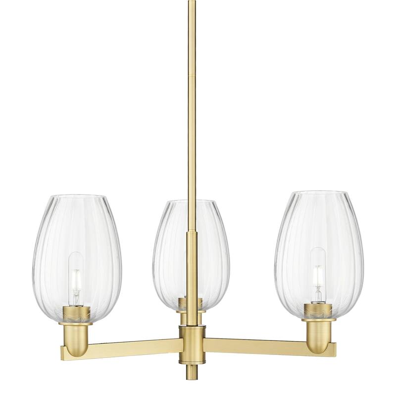 Innovations Lighting 716-3CR-14-18 Preston Chandelier Preston 3 Light - Satin Gold / Clear