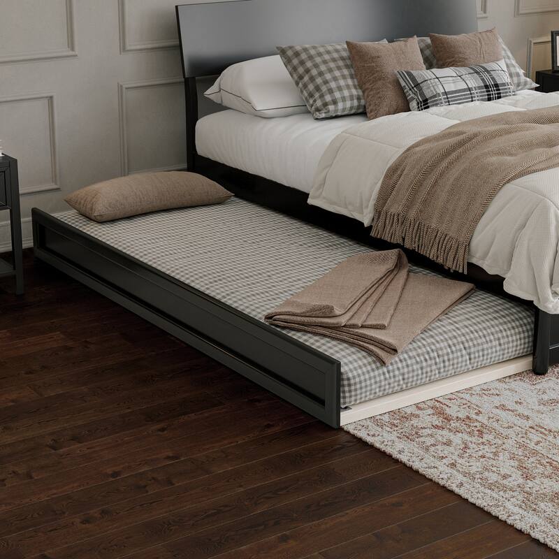 Norla Wood Platform Bed with Trundle