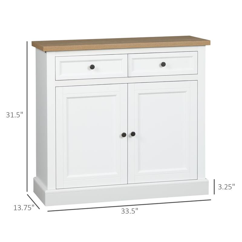 Modern Storage Console Table with Adjustable Shelves, Wood Accent Sideboard Buffet Cabinet with Double Door Cupboard